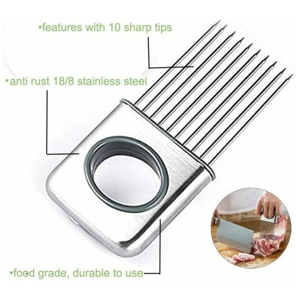 Stainless Steel Onion & Tomato Slicer Easy Grip Kitchen Tool - Image 8