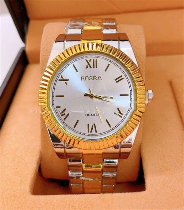 Quartz Roman Scale Steel Strap Watch – Timeless Elegance for Stylish Couples - Image 4