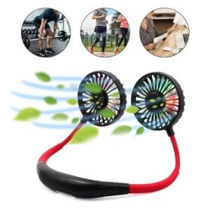 Portable USB Neckband Fan – Cool, Rechargeable & Stylish Air Cooler