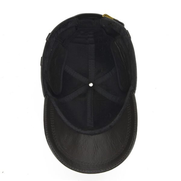 Outdoor Ear Protection Dome Winter Thickened Men Leather Hat - Image 3