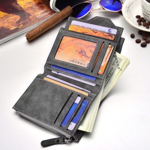 New men's short multifunctional Wallet Card Wallet Vintage multi personality card bag purse spot - Image 4