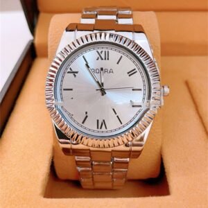 Quartz Roman Scale Steel Strap Watch – Timeless Elegance for Stylish Couples