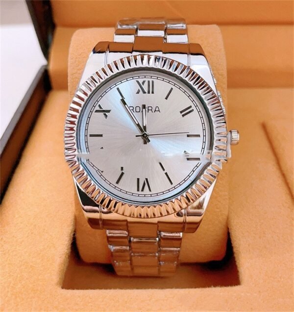 Quartz Roman Scale Steel Strap Watch – Timeless Elegance for Stylish Couples