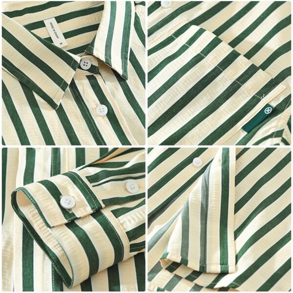 GenZ Vertical Striped Long-Sleeve Shirt – Loose Fit, Casual & Stylish - Image 4