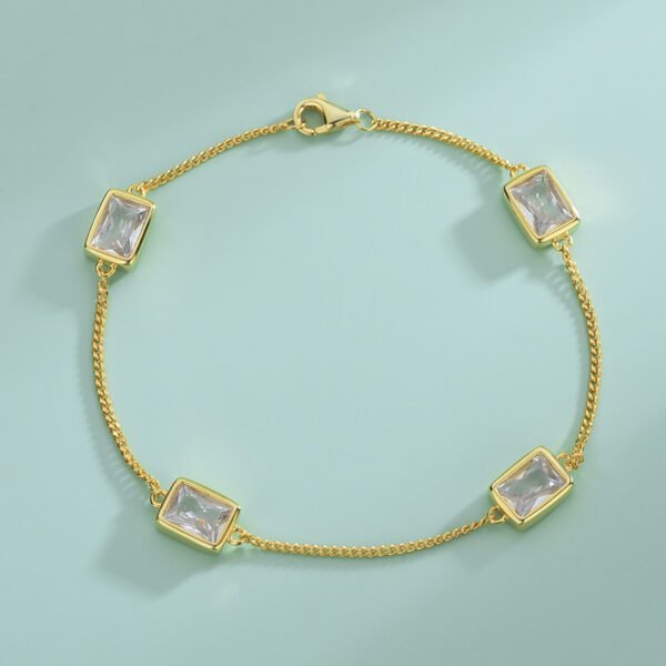 Gold-Plated S925 Silver CZ Zircon Jewelry Set for Women - Image 3
