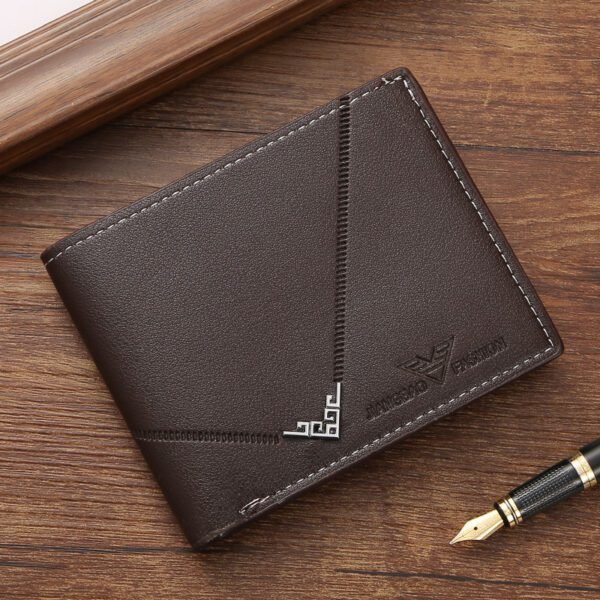 Men's Stylish Short Wallet Multi Card Slots & Lychee Pattern - Image 4