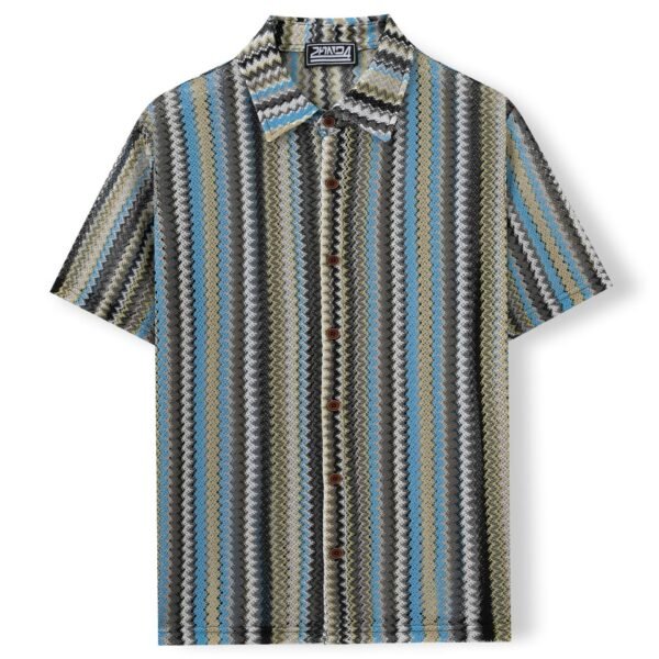 Summer New Men's Ethnic Style Striped Shirt - Image 4