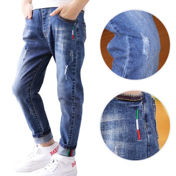 GenZ Boys' denim trousers, new style, big children's trousers, spring and autumn children's trousers - Image 3