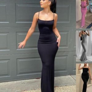 Elegant Spaghetti Strap Bodycon Dress – Stunning Style for Parties & Street Chic