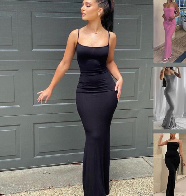 Elegant Spaghetti Strap Bodycon Dress – Stunning Style for Parties & Street Chic