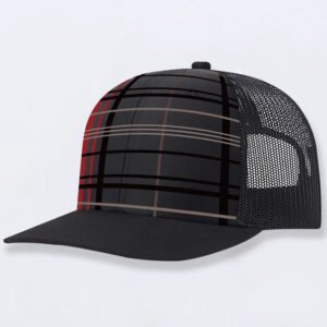 Stylish Plaid Trucker Hat – Snapback Mesh Cap with Retro Street Style Vibe