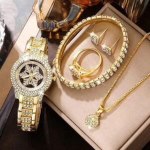 Luxury Snowflake Watch & Rhinestone Jewelry Set