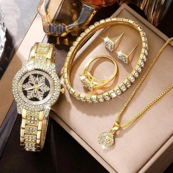 Luxury Snowflake Watch & Rhinestone Jewelry Set