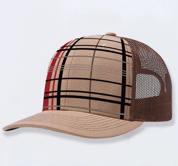Stylish Plaid Trucker Hat – Snapback Mesh Cap with Retro Street Style Vibe - Image 5