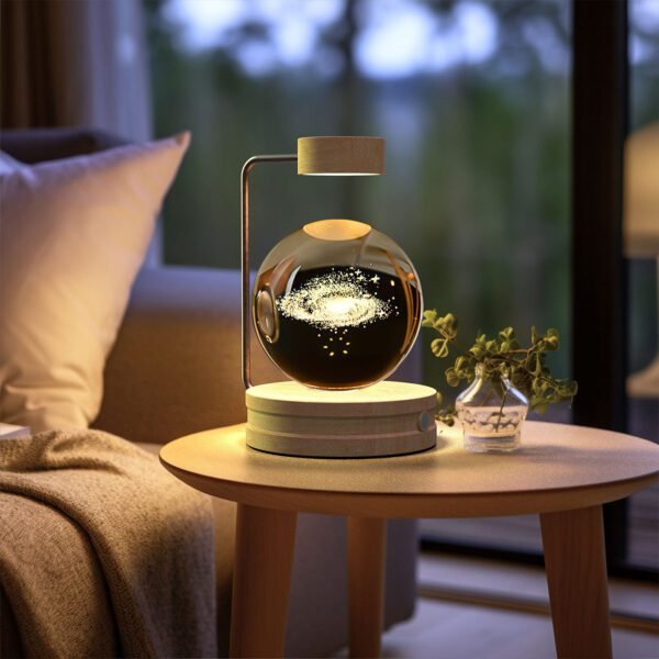 Crystal Ball Cosmic Dinosaur Indoor Night Light – USB Powered Warm Bedside Lamp for Birthday Gifts & Home Decor - Image 3