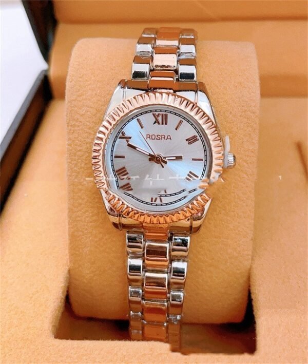 Quartz Roman Scale Steel Strap Watch – Timeless Elegance for Stylish Couples - Image 3
