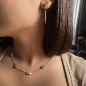 Gold-Plated S925 Silver CZ Zircon Jewelry Set for Women