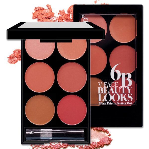 Six-Color Blush Palette  Multi-Shade Makeup for a Flawless Look - Image 3