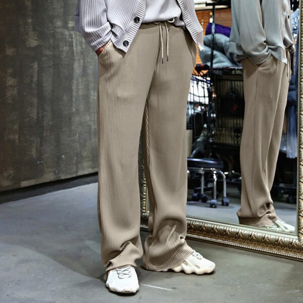 Step Up Your Street Style Game with GenZ Men’s Loose High Waist Wide Leg Pants – Comfort Meets Cool! - Image 3