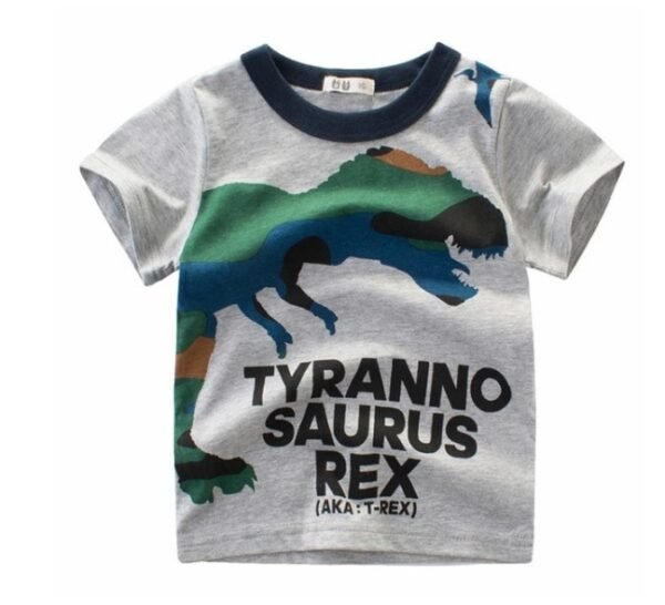 GenZ Children's Wear Summer New Korean Children's Boys Cotton T-shirt Men's Treasure In Children's Short Sleeves - Image 2