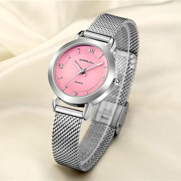 Women’s Small Quartz Watch with Steel Mesh Belt – Elegant & Lightweight Timepiece - Image 4