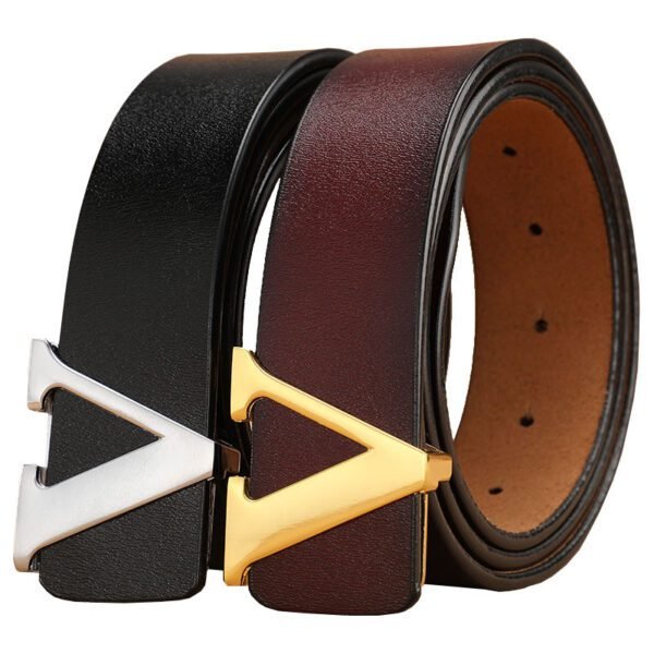 Retro Genuine Leather V-Buckle Belt – Factory Direct Sales - Image 5