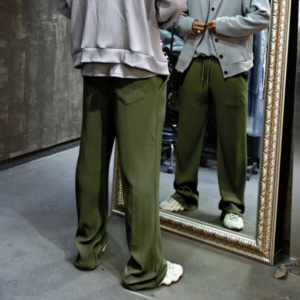 Step Up Your Street Style Game with GenZ Men’s Loose High Waist Wide Leg Pants – Comfort Meets Cool! - Image 4