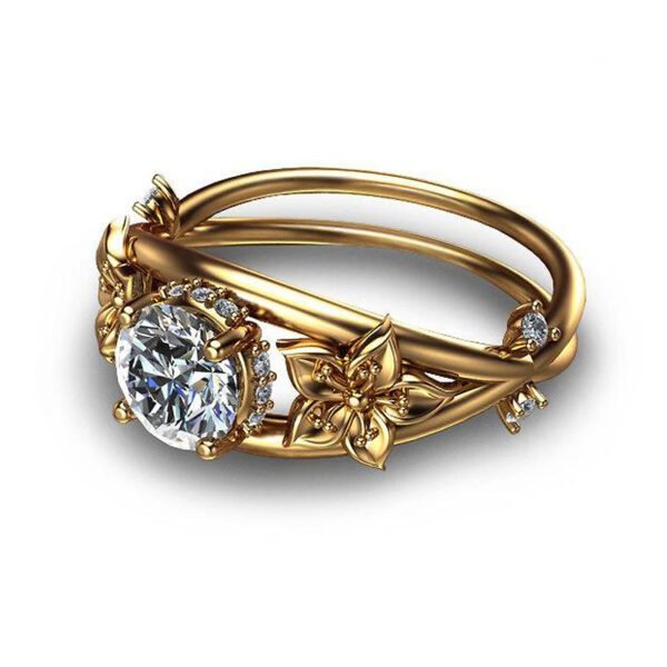 Best-Selling Diamond Flower Ring – Elegant Jewelry for Women - Image 3