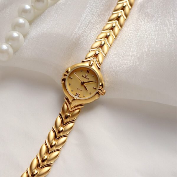 Retro Minority Round Gold Bracelet Watch – Elegant Small Gold Watch for Women Who Love Vintage Charm - Image 6