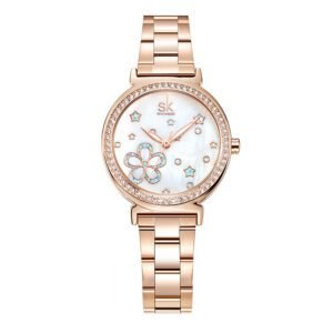 Women’s Diamond Quartz Steel Belt Watch – Elegant & Durable Luxury Timepiece