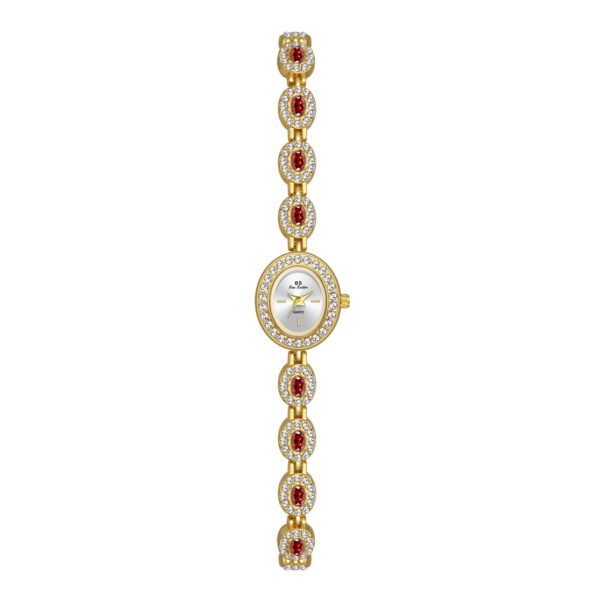 Mid-Ancient Fashion Oval Colored Gems Rainbow Light Luxury Watch – Timeless Elegance Meets Vibrant Luxury - Image 3