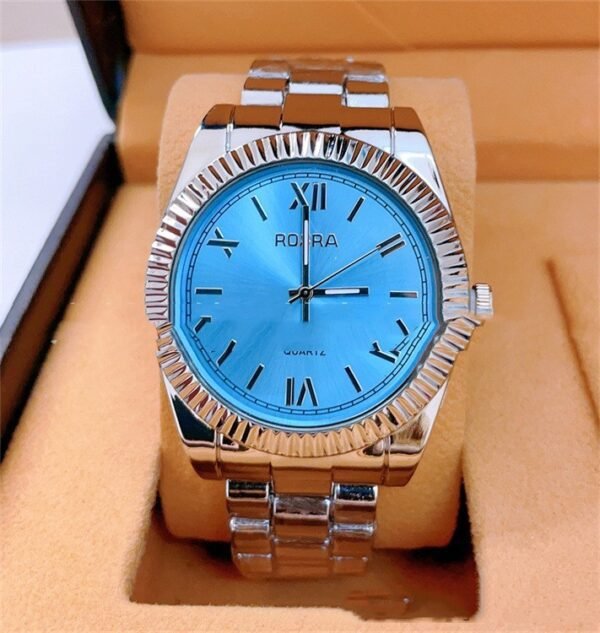 Quartz Roman Scale Steel Strap Watch – Timeless Elegance for Stylish Couples - Image 2