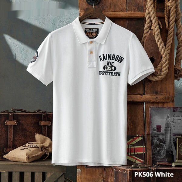 Summer Casual Men's Slim-fitting Simple Lapel Short Sleeve T-shirt - Image 2