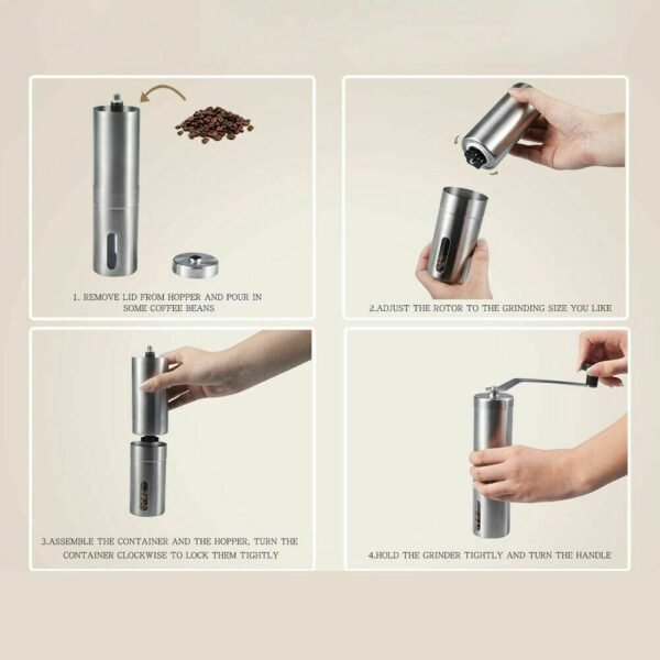 Portable Manual Coffee Grinder Stainless Steel with Ceramic Burr - Image 4
