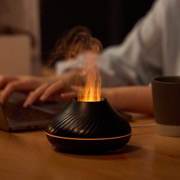 Newest RGB Flame Aroma Diffuser 130Ml 3d Colorful Flame Humidifier Fire Volcano Diffuser Flame - Image 9