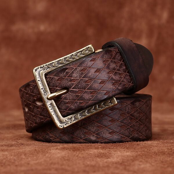 Diamond-Carved Men's Denim Belt – Premium Style & Durability - Image 6