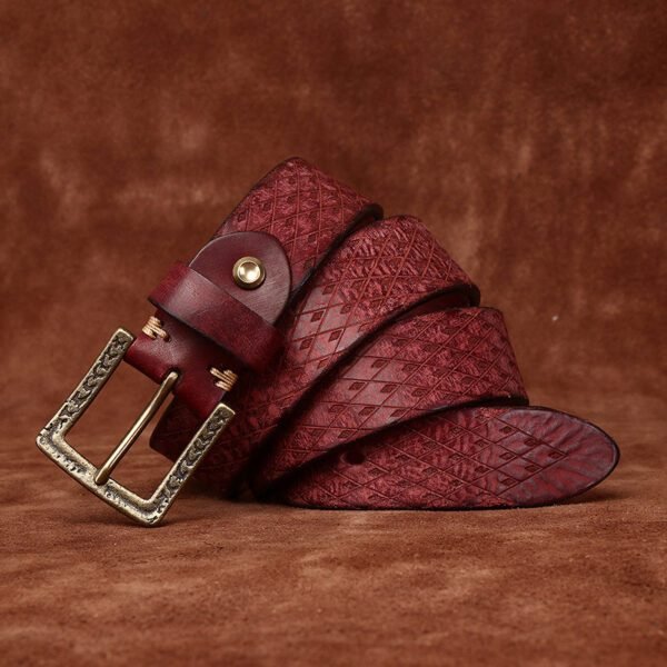 Diamond-Carved Men's Denim Belt – Premium Style & Durability - Image 7