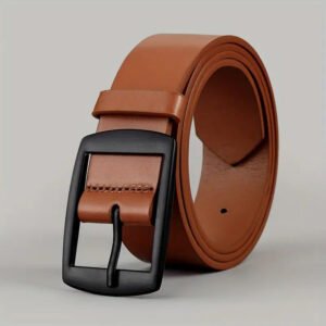 Men's Pin Buckle PU Microfiber Eyelet leather Belt Fashion Casual Leather Belt