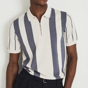 Printing Lapel Short Sleeve Pullover Leisure Men's T-shirt