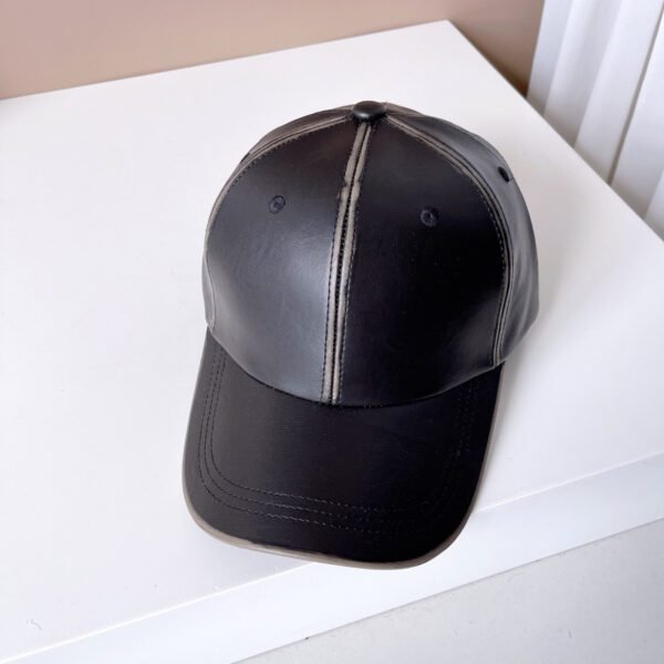 Washed Old Patent Leather Baseball Hat - Image 7