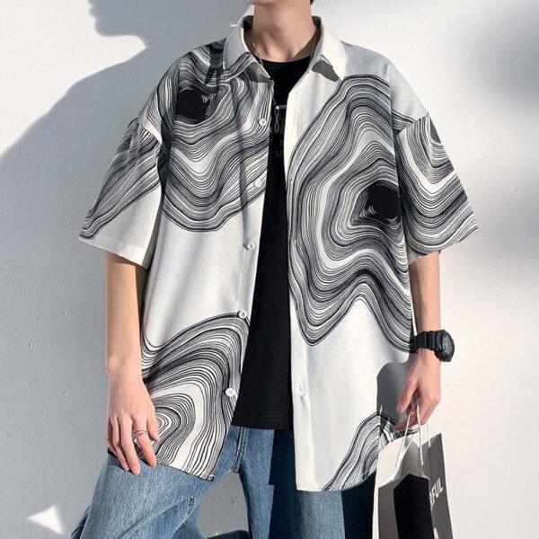 Level Up Your Summer Style with the GenZ Hong Kong-Inspired Short Sleeve Shirt – Cool, Confident, and Classically Edgy