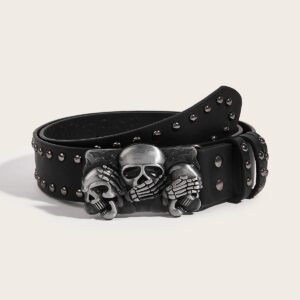 Men's Punk Skull Snap Belt – Casual & Youth Style