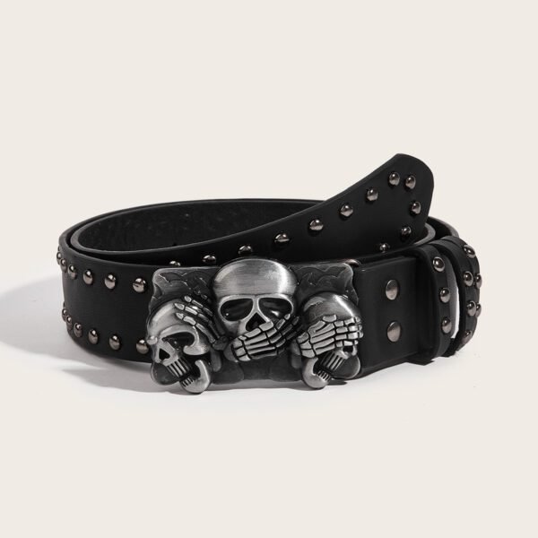 Men's Punk Skull Snap Belt – Casual & Youth Style