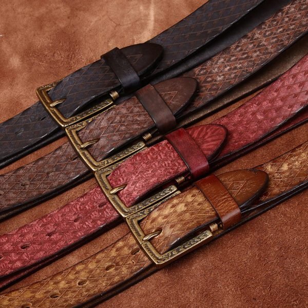 Diamond-Carved Men's Denim Belt – Premium Style & Durability - Image 8