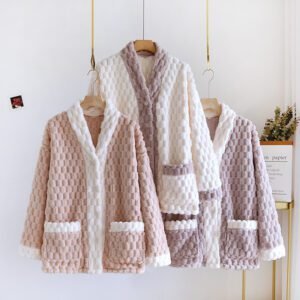 Winter Pajamas Women's Top One-piece Flannel Fleece-lined