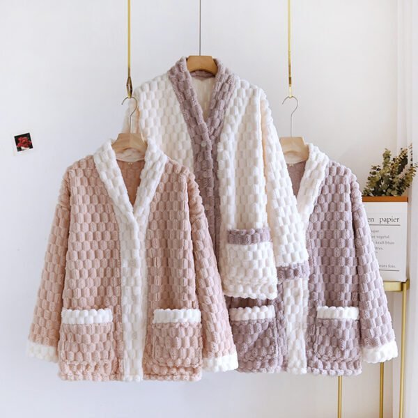 Winter Pajamas Women's Top One-piece Flannel Fleece-lined