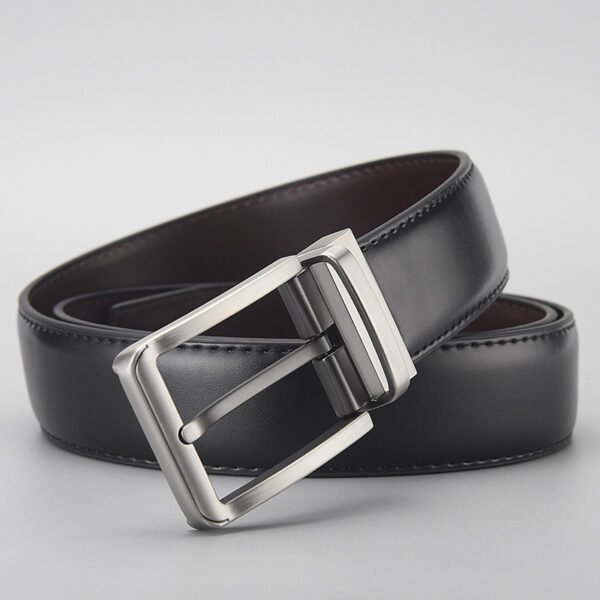 Gentleman Business Style Men's Leather Business Rotation Pin Buckle Belt - Image 7