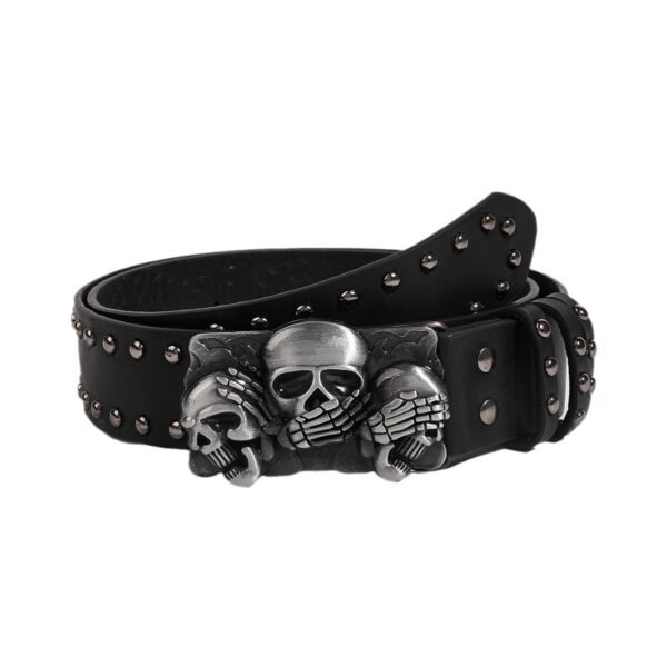 Men's Punk Skull Snap Belt – Casual & Youth Style - Image 2