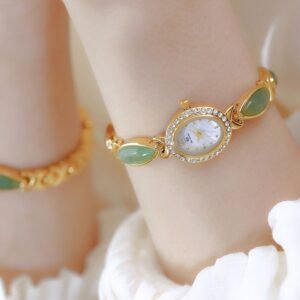 Elegant Dongling Stone Hetian Jade Chain Watch – Timeless Luxury & Style