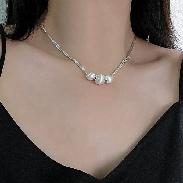 Women's Silver-plated Necklace Multi-layer Snake Bones Chain - Image 5